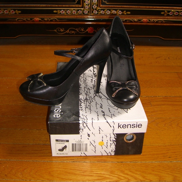 KENSIE BLACK MARY JANE PLATFORM HIGH HEEL SHOE 7.5 - Picture 6 of 6